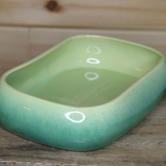 Vintage Beauceware Pottery Rectangle Green Planter - Picture 1 of 7